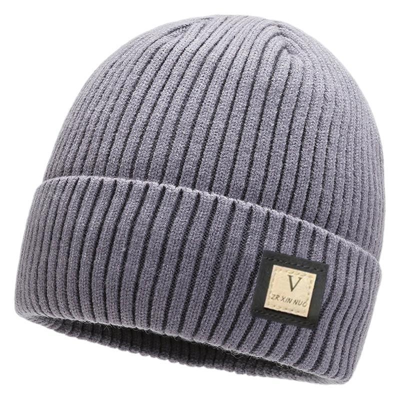 New Men's Knitted Woolen Hat Winter Large Head Circumference Plus Velvet Thickening Warm and Cold Protection Hat