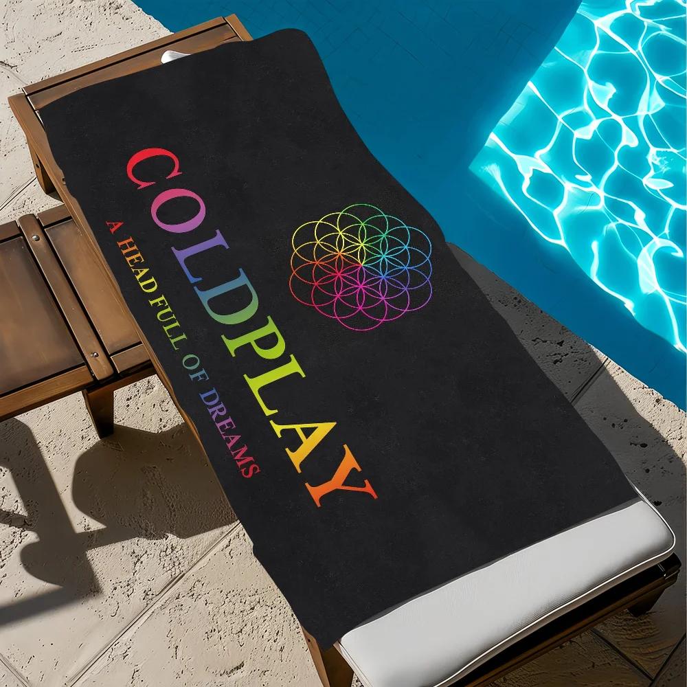 R-Rock C-Coldplay Band Towel Pool Beach Towel Portable Quick Fast Dry Sand Outdoor Travel Swim Blanket Thin Mat Bath Towel