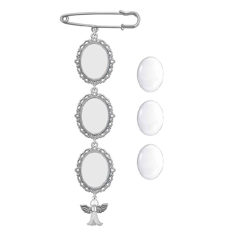 Spitzenrahmen Hochzeitsanhänger Hochzeitsstrauß Fotoanhänger DIY Anstecknadel Brosche Herstellungskit