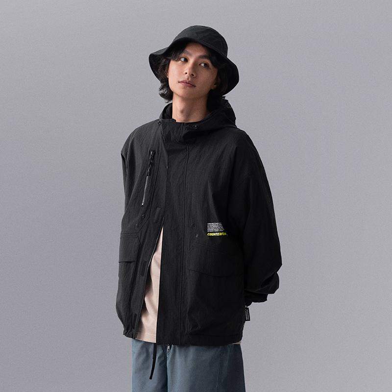 Giacca casual a maniche lunghe con cappuccio e zip Li Ning CF Suo tinta unita da uomo Nera AJDU249-2