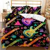Guitar Duvet Cover Set Twin Rock Music Comforter Cover Set Hip Hop Hippie Quilt Cover Blue Guitar Polyester Bedding Set For Teen