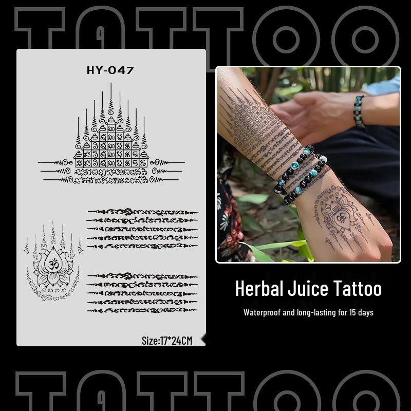Japanese Traditional Tattoo Waterproof Sticker: Men's Long-lasting Floral Arm Pattern.