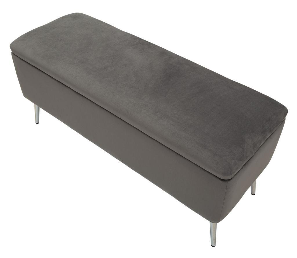 Bench With Storage Silvery Cm 112X42X50