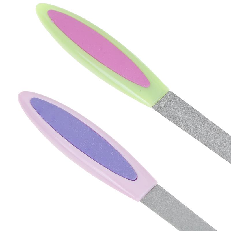 Double Sides Metal Nail File Buffer Grinding Rod Scrub Manicure Pedicure Tools