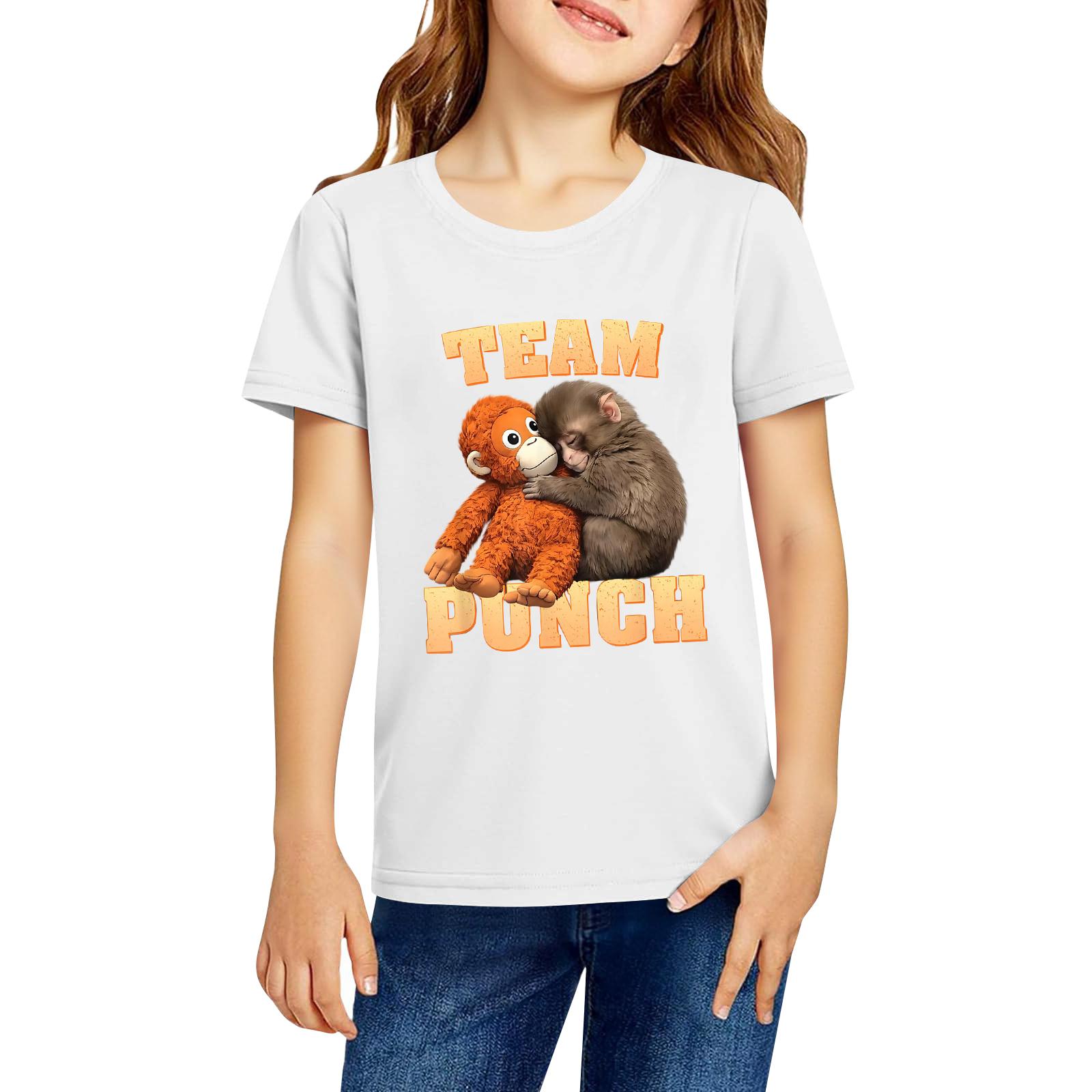 

Fashionable Round Neck Short Sleeve Work Clothes Printed Tops For KID Summer Tops 160