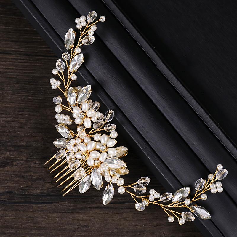 European Pearl Hair Comb for Bridal and Evening Hairstyles