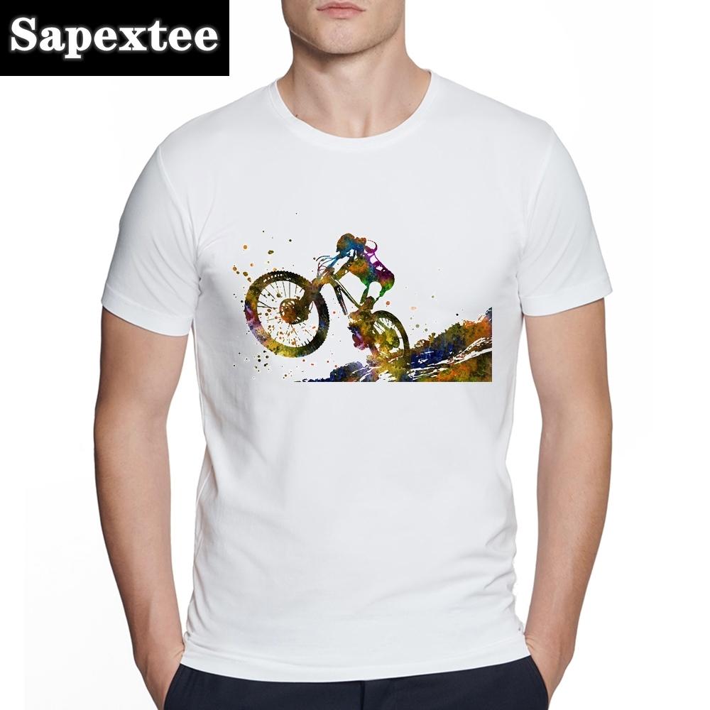 Bicycles MTB Print T Shirt Summer Men T-shirt Downhill Biking Print Casual Heartbeat Stimulation Exercise Male Harajuku Tshirt