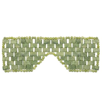 Masque pour les yeux en jade réutilisable naturel vert masque en pierre pour le visage pour éliminer les rides les poches
