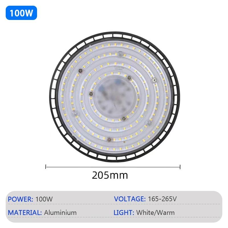 

UFO LED 220V High Bay Light 100W~200W Business Stadium Storage Garage Light Super Bright Industrial Lighting Mining Light White light