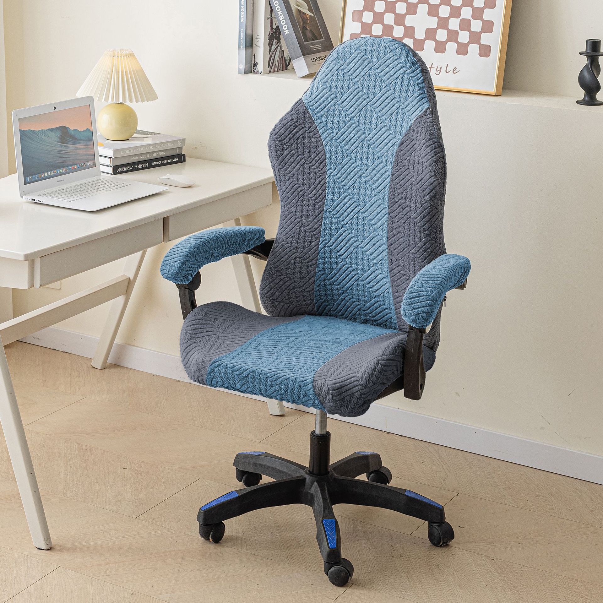 

Spliced Color E-sports Gaming Chair Covers Household Office Dust-proof Anti Cat Scratch Computer Seat Cases With Armrest Cover