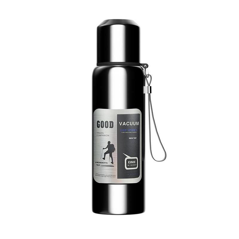Water Bottle Thermos Cup Men's Outdoor Travel Water Cup Large Capacity 111 Stainless Steel Double Layer Vacuum Liner All Steel Thermal Insulation Pot
