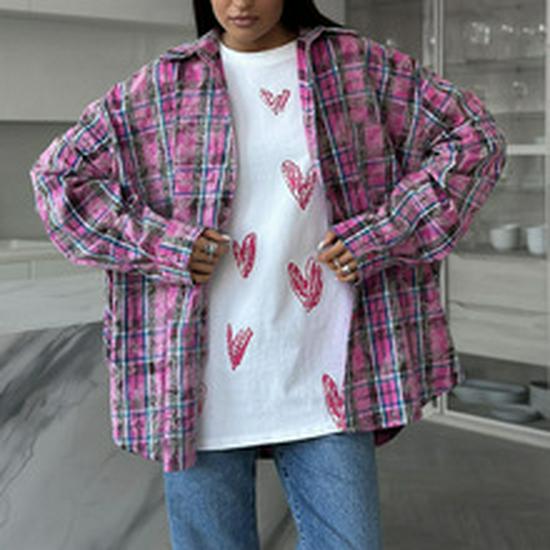 Cross2026 Spring/Autumn Women's Fashion Hoodie - Blue/Red Letter Print