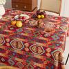 Tovaglia in Stile Boemo Jacquard Rossa Tovaglia di Natale Spessa Copritavola da Pranzo per Cucina e Sala da Pranzo Decorazione