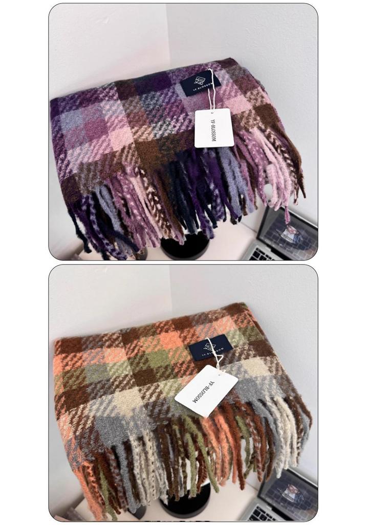 Korean Style Unisex Wool Blend Scarf: Anti-Pilling, Warm, Multi-Purpose Winter Shawl