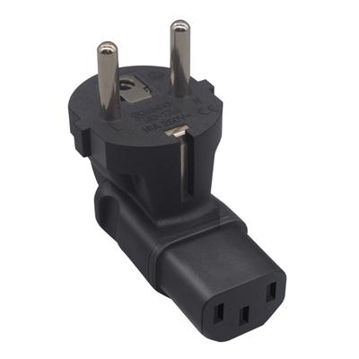 EU till IEC320 C13 Strömadapter, EU Hane till IEC320 C13 Hona AC-kontakt, EU(4,8 mm) Omvandlingskontakt 2-pins till PDU/UPS, 16A 250V