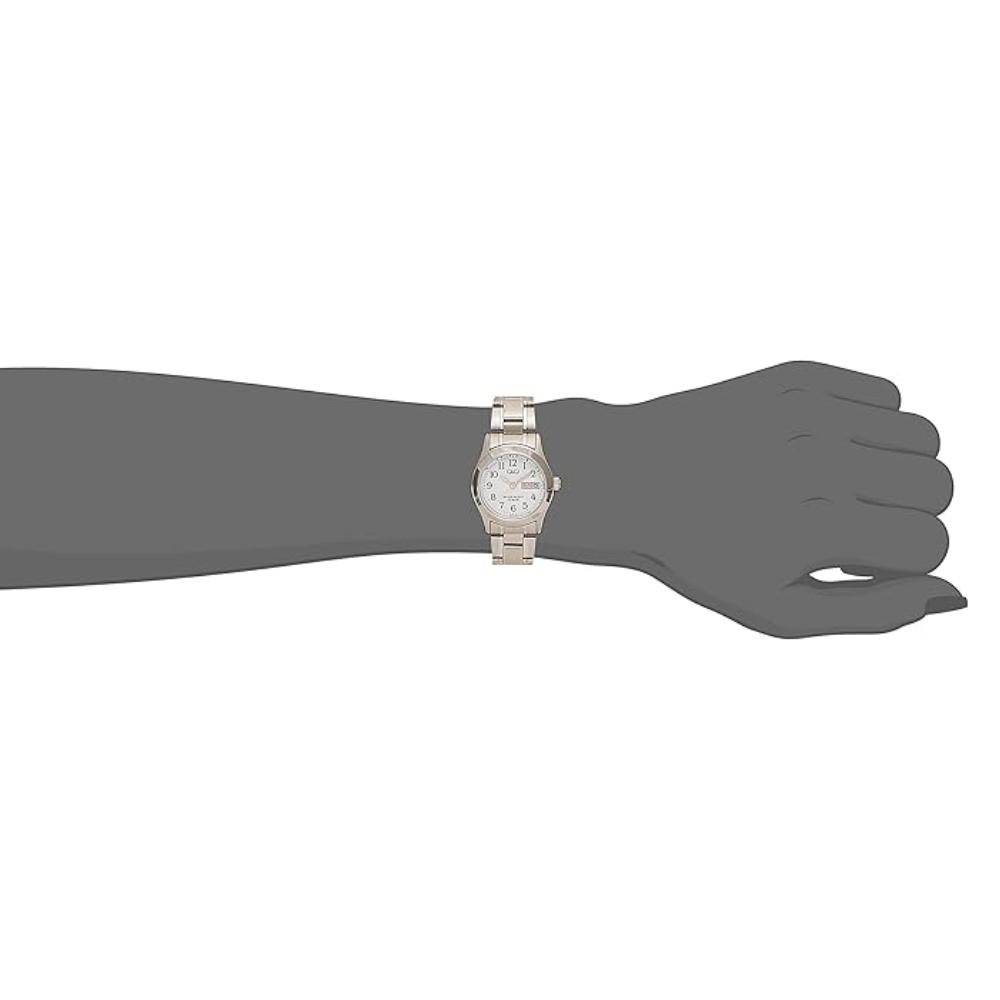 Analog Waterproof Watch with Date and Day Metal White [Citizen Q&Q] Display, Band, W473-204, Women's, Japanese Quality