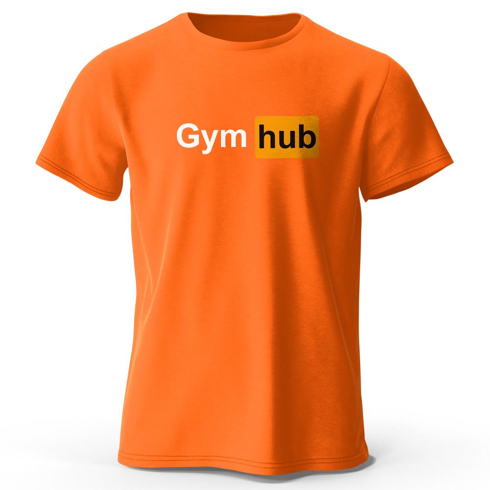 

Gym Hub Printed Men s T-Shirt 100% Cotton Oversized Funny Graphic Tees for Men Summer Tops 4XL