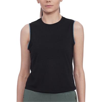 Yoga Crochet-Edge Sleeveless Sports Tank Top Women Tops Black DA1047-010