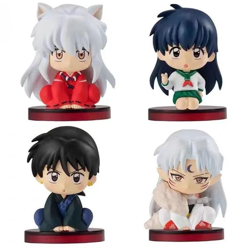 8pcs Anime Inuyasha Sesshomaru Kikyo And Kagome Figure Model Desktop Car Ornaments Doll Boy And Girl Trendy Toy Collectible Gift