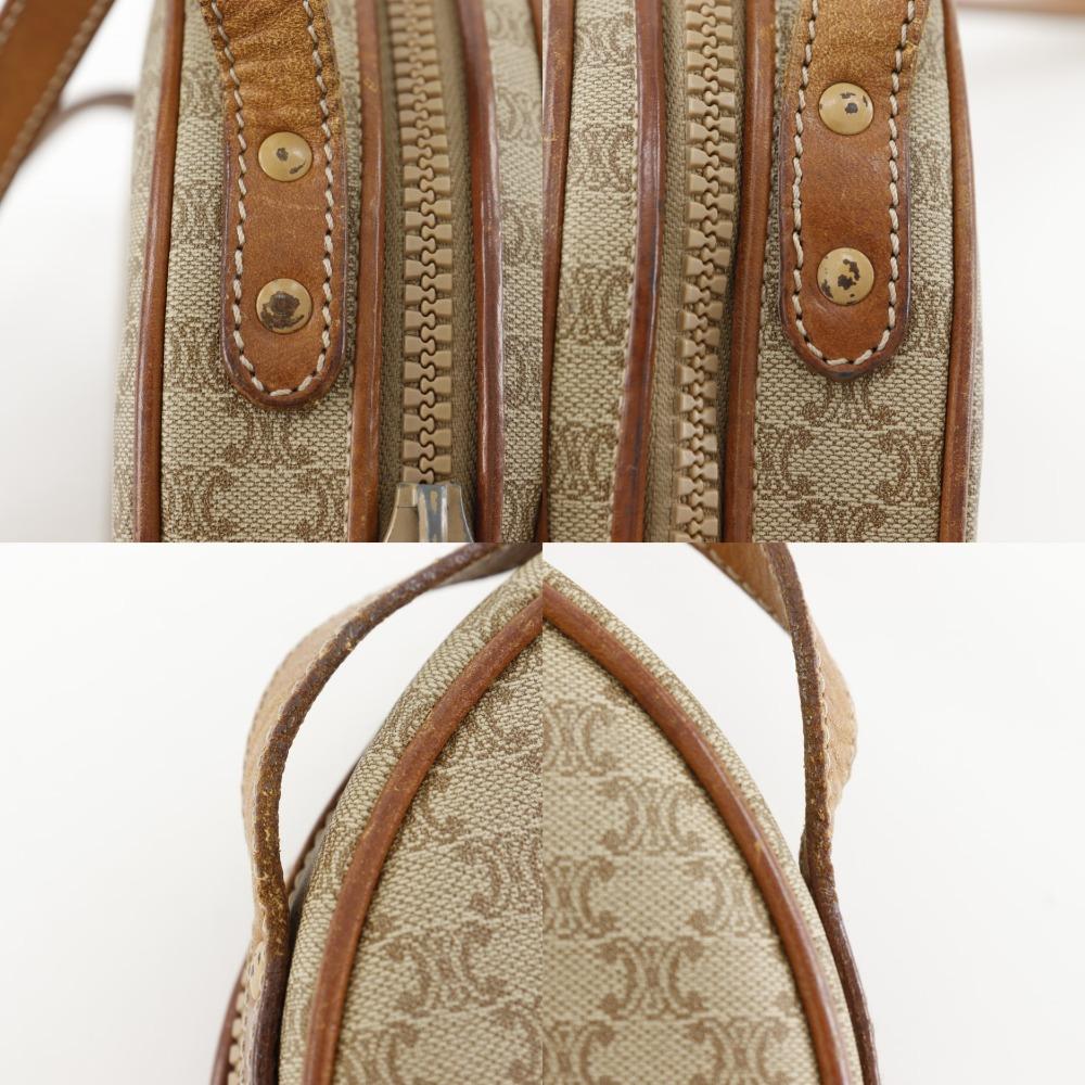 Celine Old Celine Shoulder Bag Macadam Vintage Beige PVC Women Used