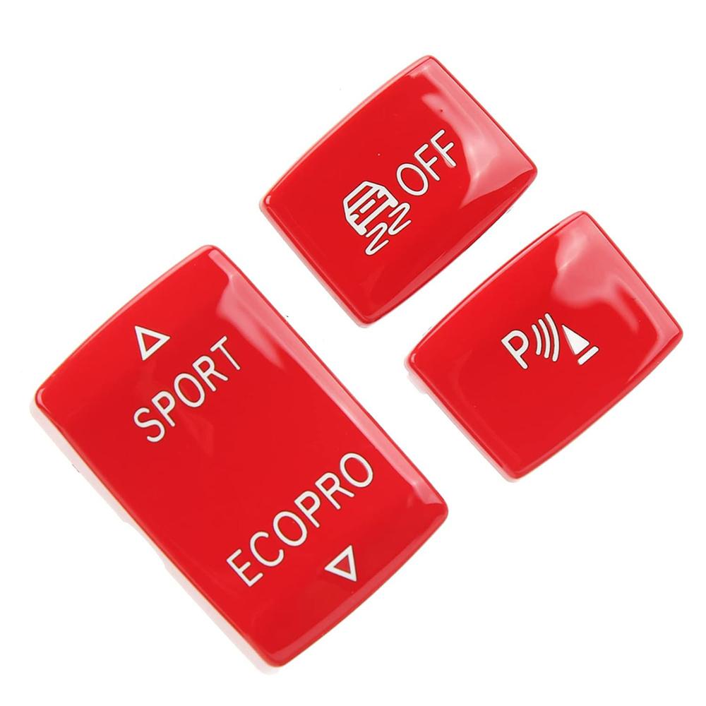 3Pcs/Set Gear Shift Button Cover Trim Red For BMW 1 2 3 4 Series F20 F22 F30 F32