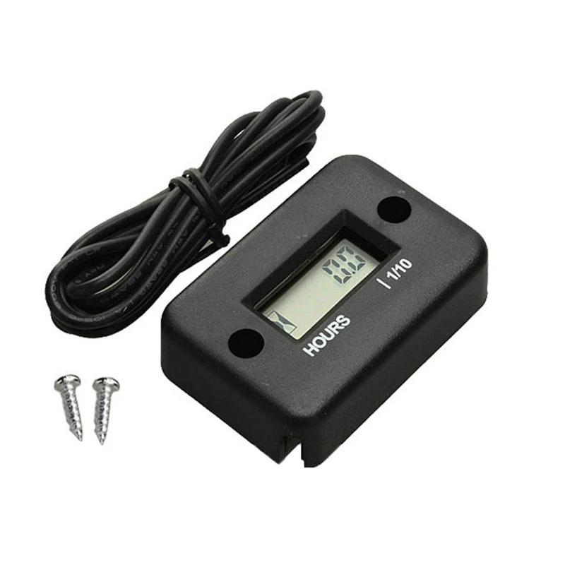 1 Pcs Waterproof Digital Hour Meter LCD Display Portable Engine Gauge Hour Meter For Motorcycle/Boat Engines Counter Hour Meter