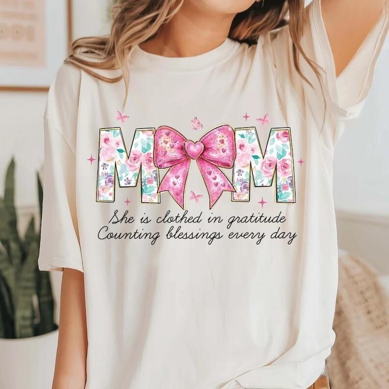 

She is Clothed in Gratitude Counting Blessings Every Day Shirt Mother039;s Day Shi Unisex T-Shirt M