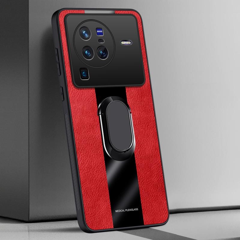 PU kožené pouzdro s držákem prstenu pro Vivo X80 Pro X Note 5G kryt luxusní magnetické silikonové ochranné pouzdro na telefon pro Vivo X Note X80