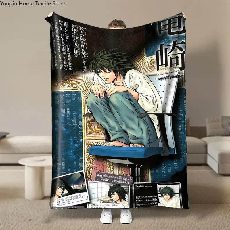 8 Size Aanime-Death-Note Flannel Blanket Fluffy Children and Adults Sofa Plush Bedspread Throw Lunch Blanket for Sofa Bed Gift