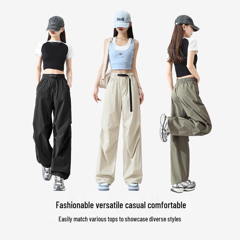 MJ STYLE Women's Functional Parachute Cargo Pants