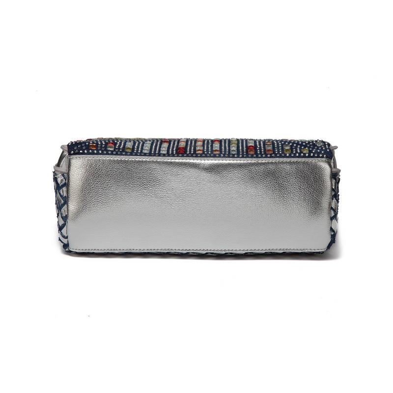 Women's 2024 Denim Canvas Rhinestone Shoulder & Crossbody Tote Handbag