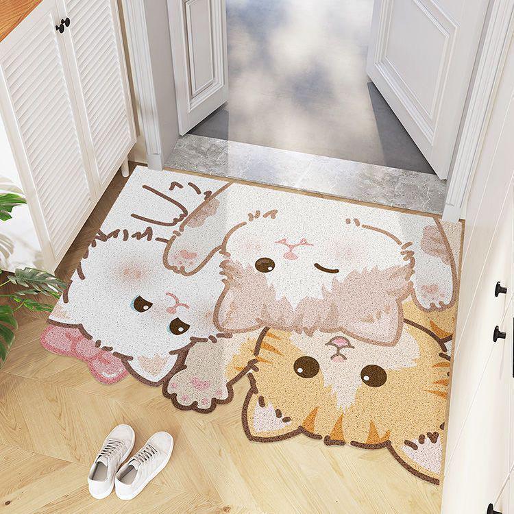 Cartoon Cat Non-slip Silk Loop Entrance Doormat
