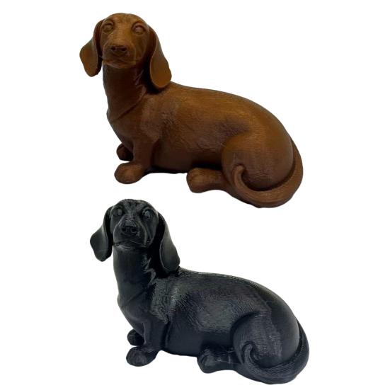 Yangyizhi 3D Printed Dachshund Sculpture, Miniature Dog Figurine, Matte Finish Statue, Artistic Pet Memorial Gift