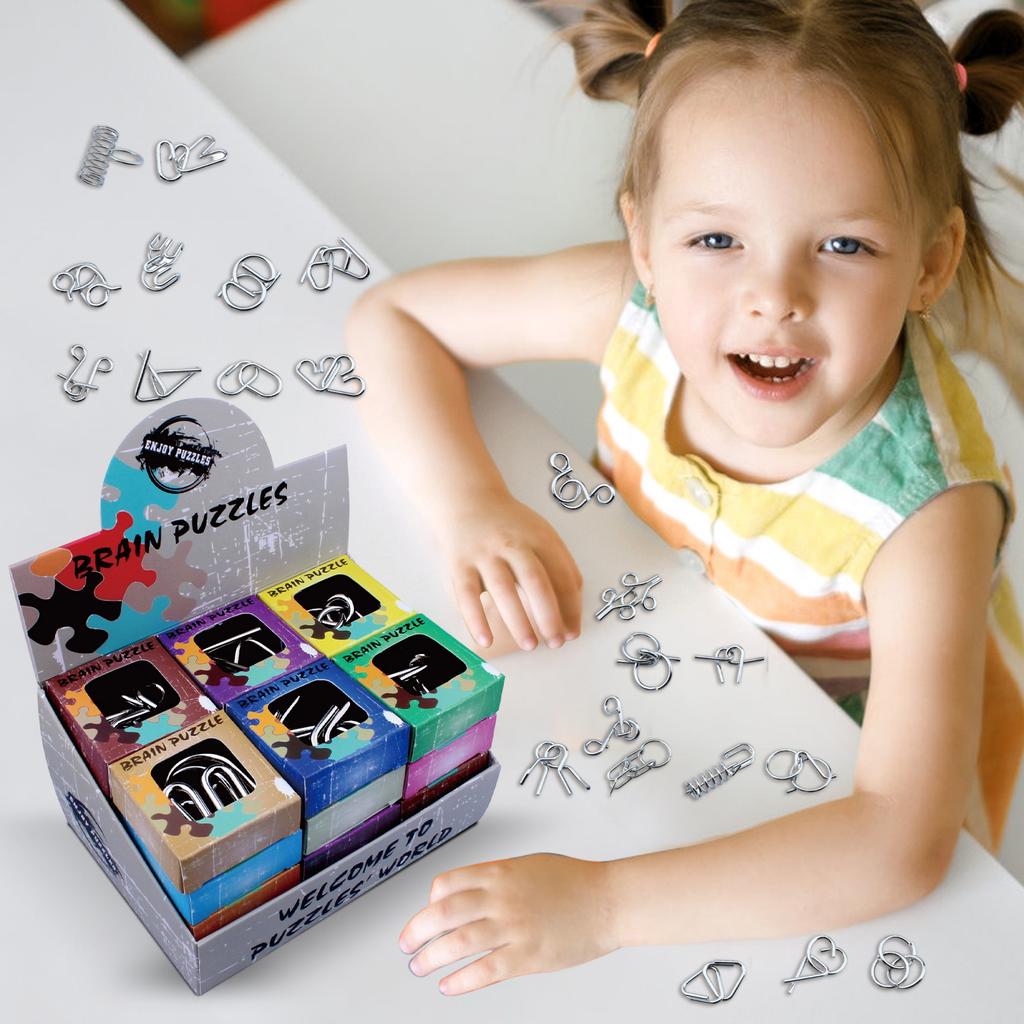 Metal Wire Puzzle Toy Brain Teaser Game Mind IQ Test Ring Kids Gift