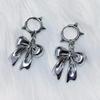 Korean Retro Distressed Bow Earrings - Y2K Spicy Girl Cool Pendant.