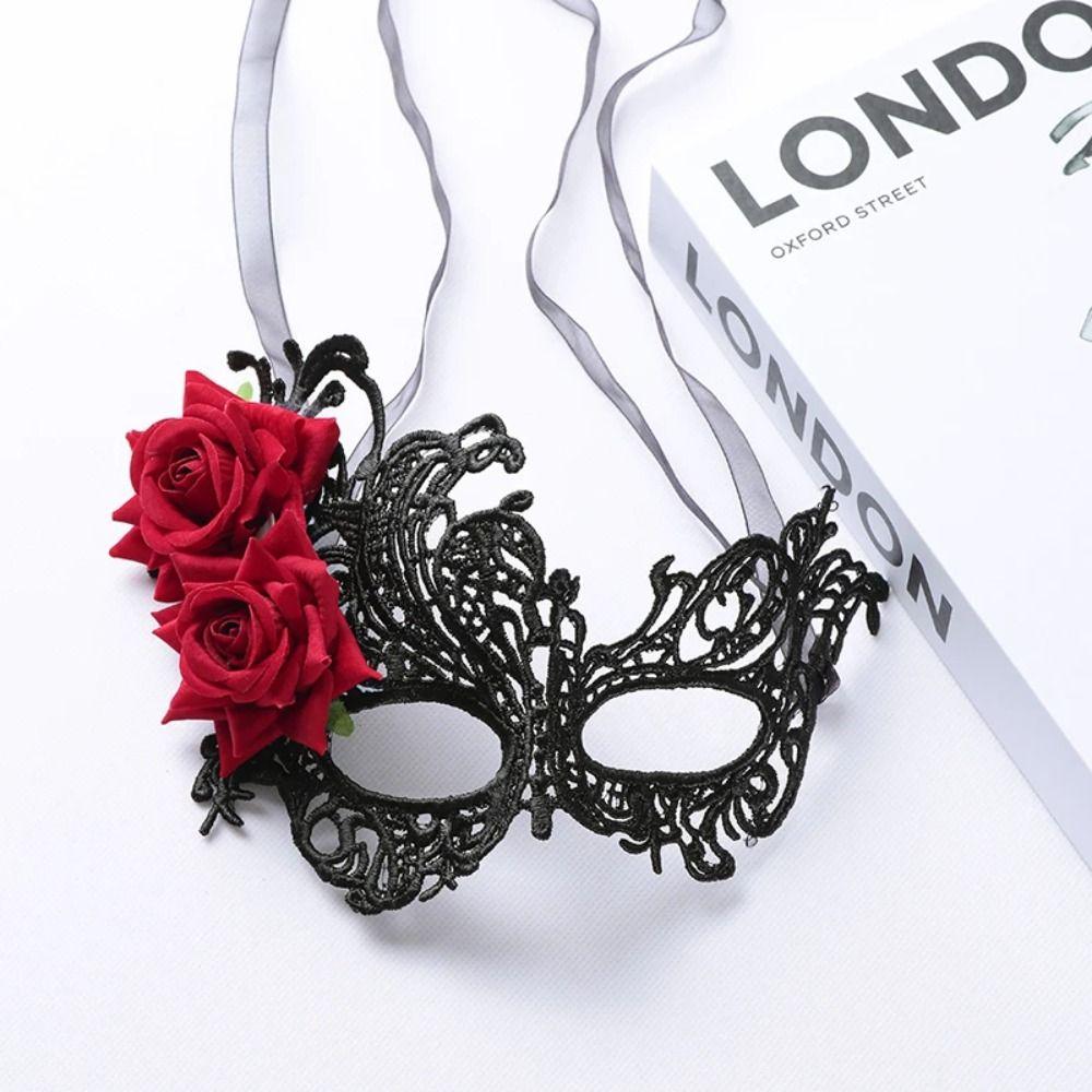 Cosplay Party Lace Rose Mask Thickened Sexy and Fun Eye Mask New Masquerade Mask