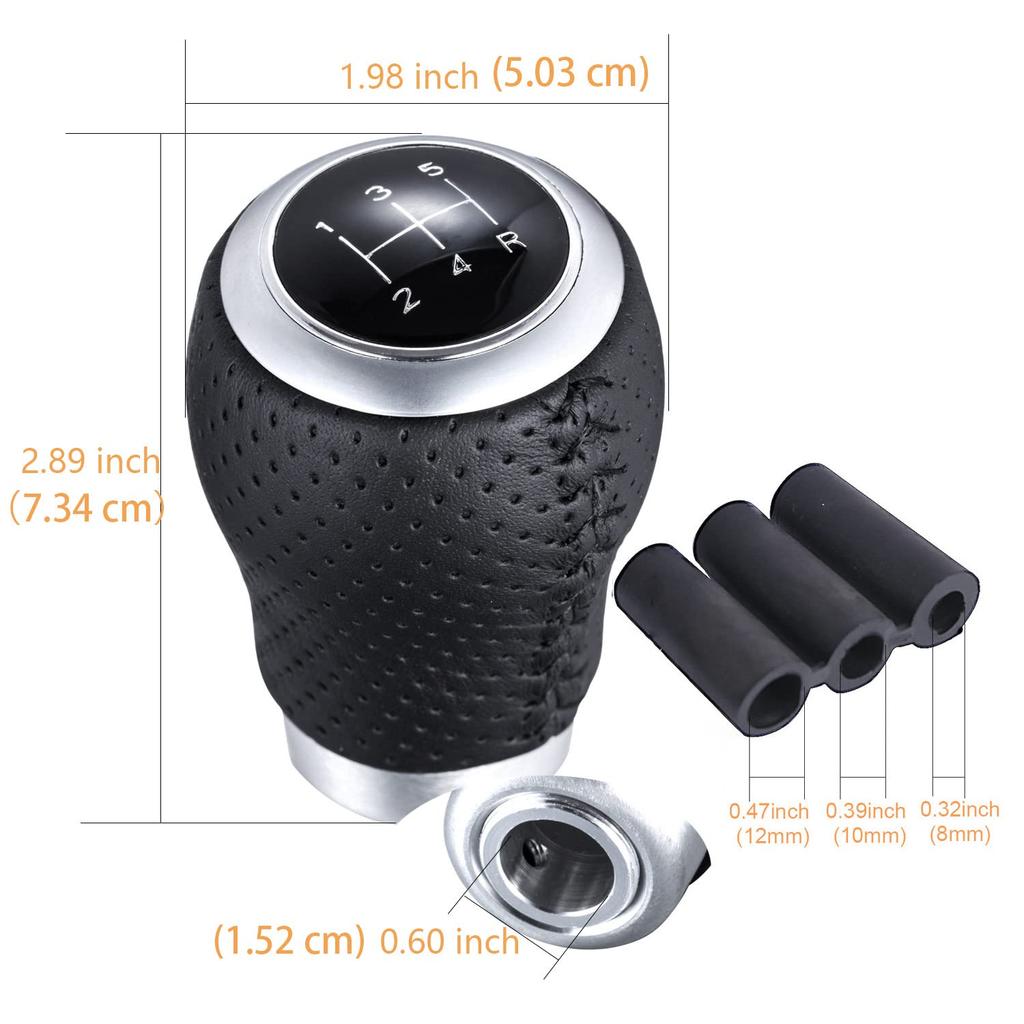Arenbel Shift Knob 5 Speed PU Gear Shifting Stick Shifter Knob Manual Auto Universal Black