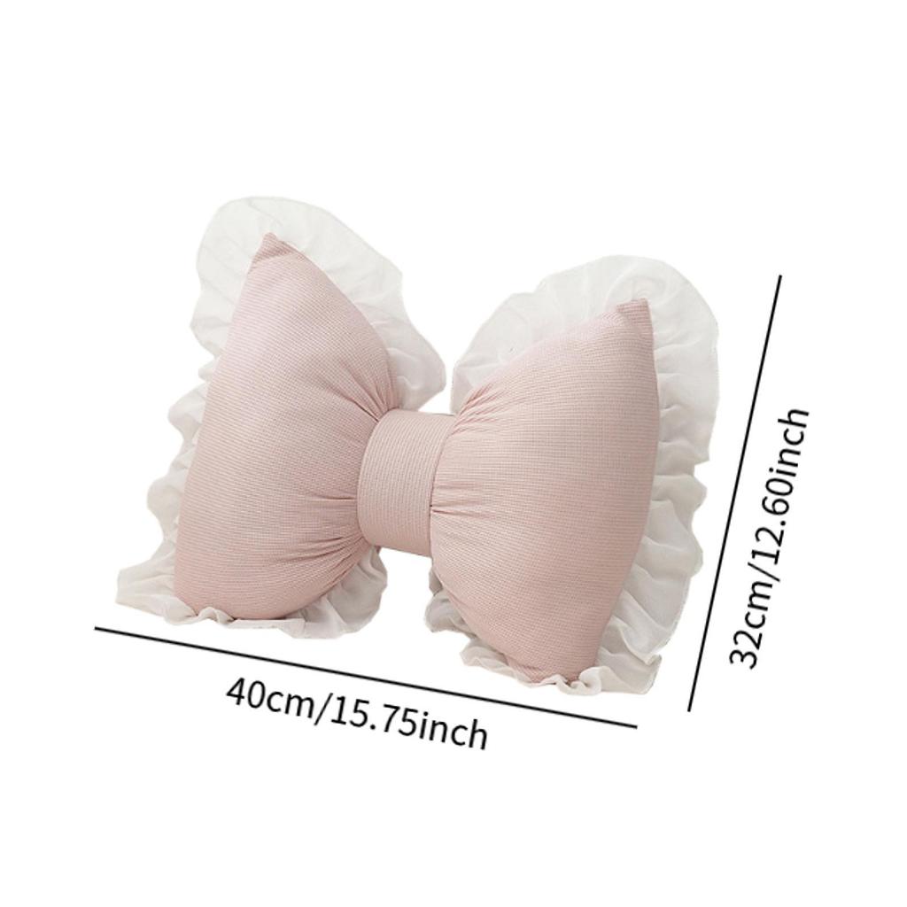 Bowknot Pillow Wedding Gift Bedside Cushion for Bedroom Office Study Room