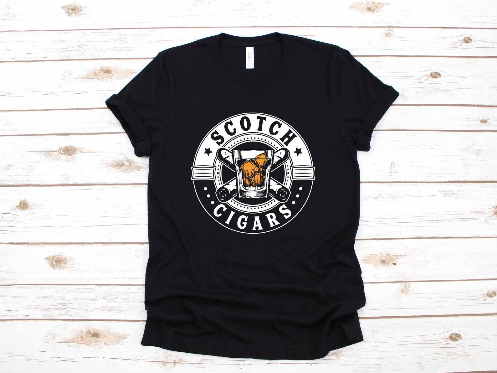 Scotch and Cigars Funny Whiskey Smoking Apparel Gift | T-Shirt |T-shirt | T-shirt | T-shirt | Tank Top M
