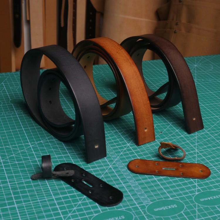 4.5Mm Thickened] Polished First Layer Cowhide Belt Strip Buckle-Free Handmade Belt Vegetable Tanned Men'S Belt Diy