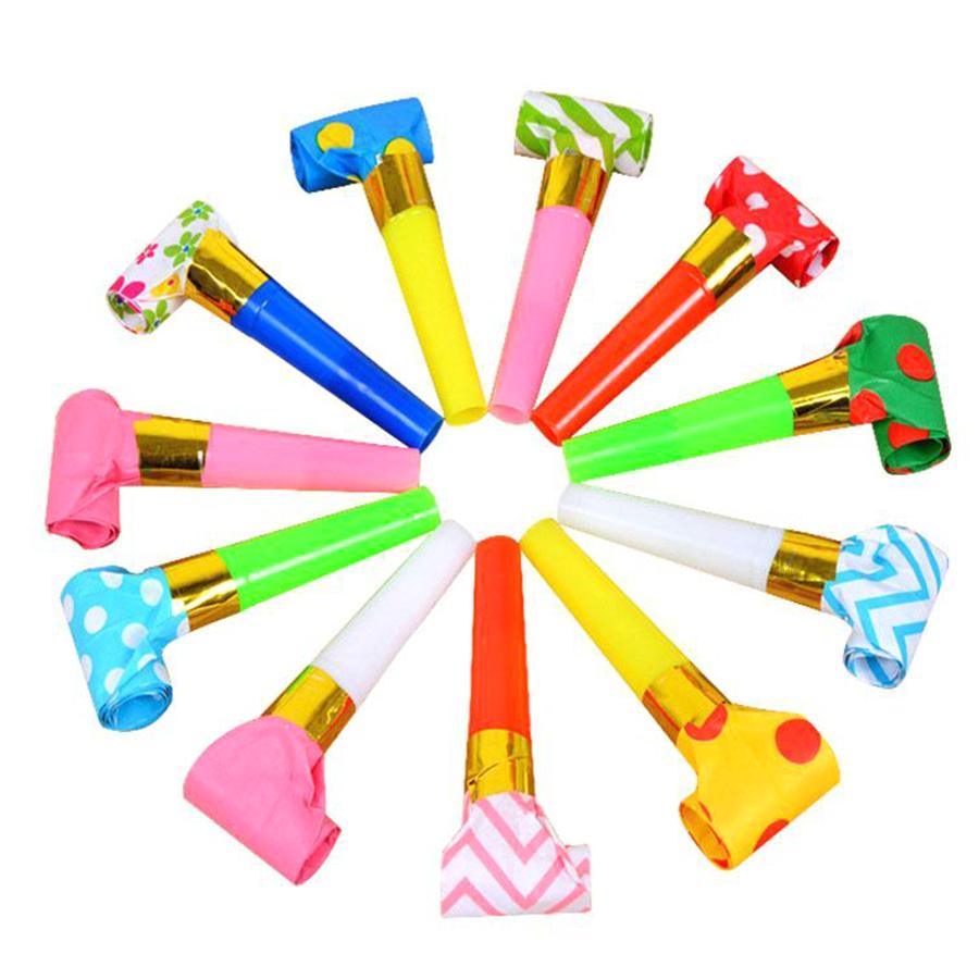 20/60/100pcs Long Nose Whistles Cheer Generator Atmosphere Creating Supplies Party Decor Festival Birthday Celebration Props XJM