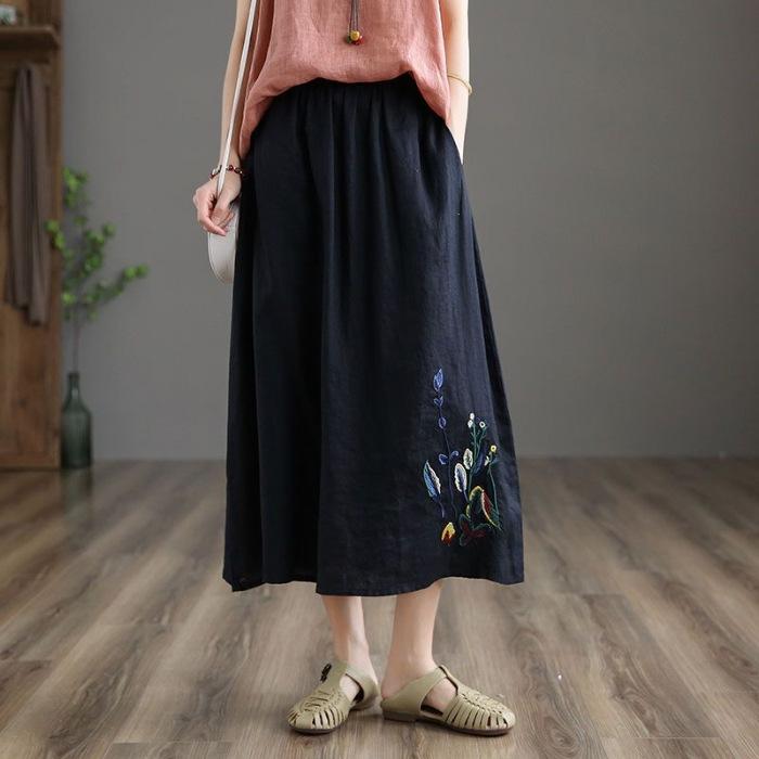 Half-body Skirt Women's Summer Casual Versatile Elastic Women's Skirt Loose Comfortable Large Size Pleated Skirt