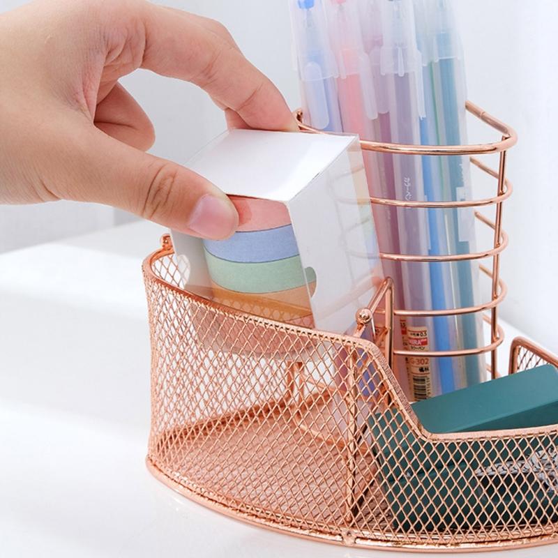 Multi-purpose Mesh Metal Pen Holder Decorative Pen Holder Stylish Makeups Display Holder for Ideal for Dresser Counterto