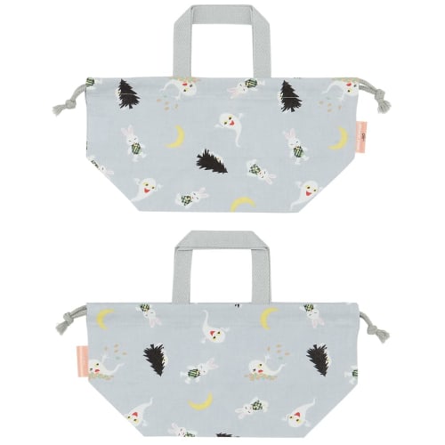 Skater Kids' Lunch Bag with Gusset, Made In Japan, Glasses Rabbit Design, Boys and Girls, KB7