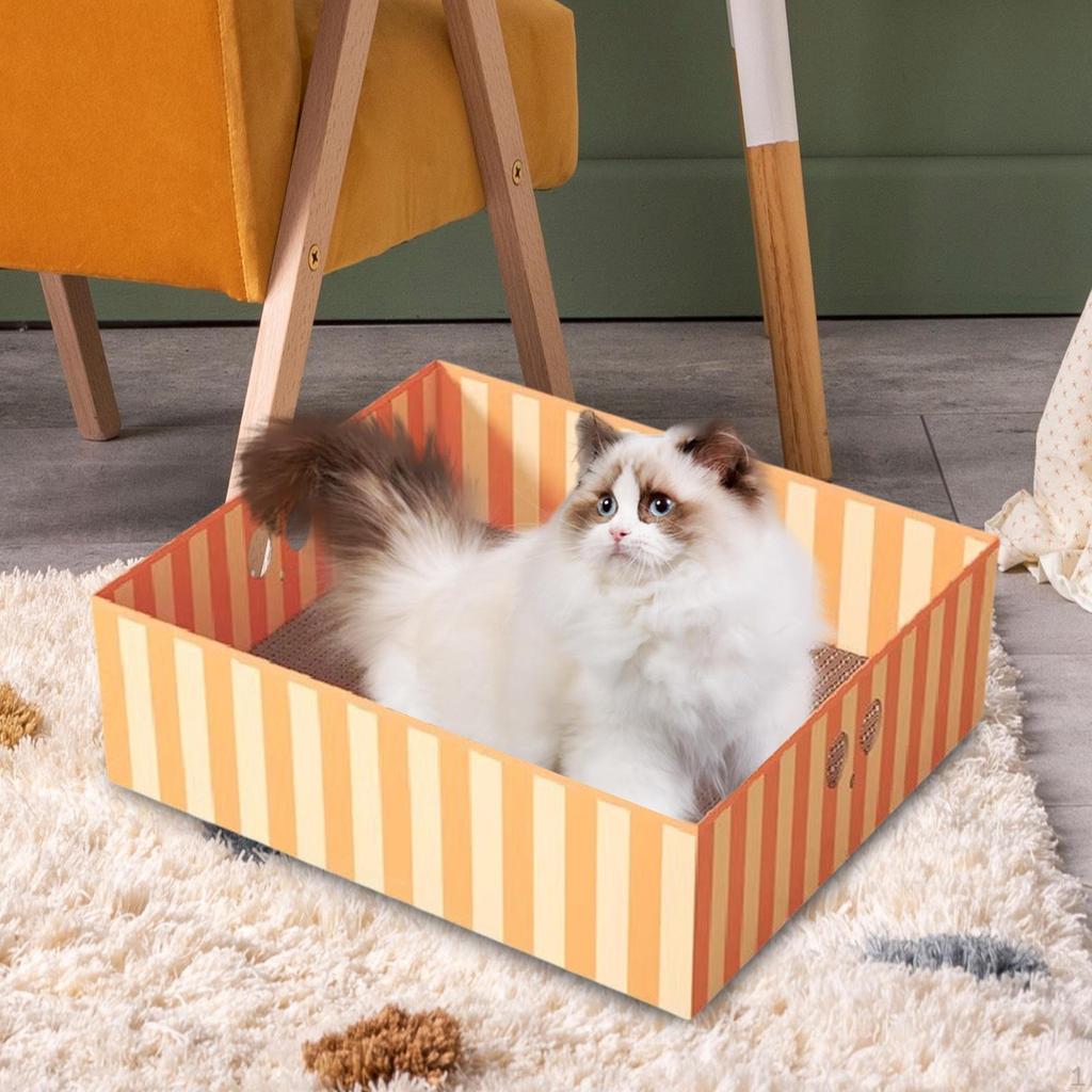 Cat Cardboard House Pet Scratching Pad Box Indoor