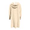 Women's Loose Casual Drawstring Zipper Hooded Warm Lambskin Long Coat