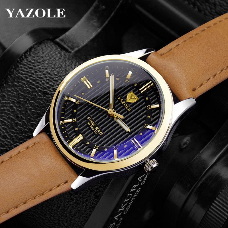 

YAZOLE Деловые часы Мужские часы Водонепроницаемые светящиеся в темноте модные кварцевые часы