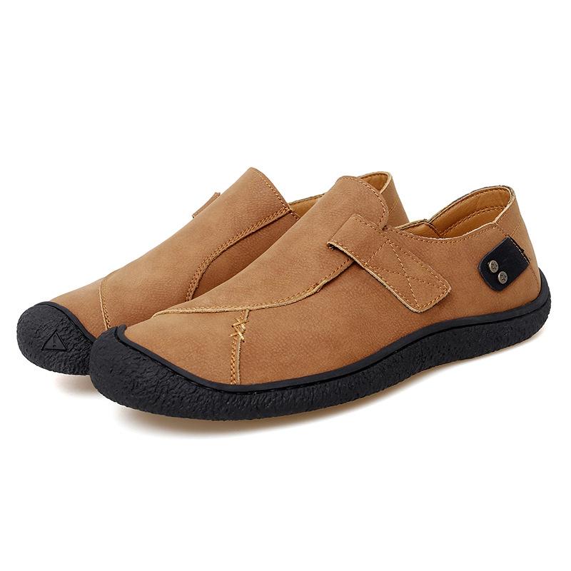 Large Size 2025 Autumn New One-pedal Versatile Doudou Shoes Genuine Leather Soft Sole Non-slip Men's Casual Shoes