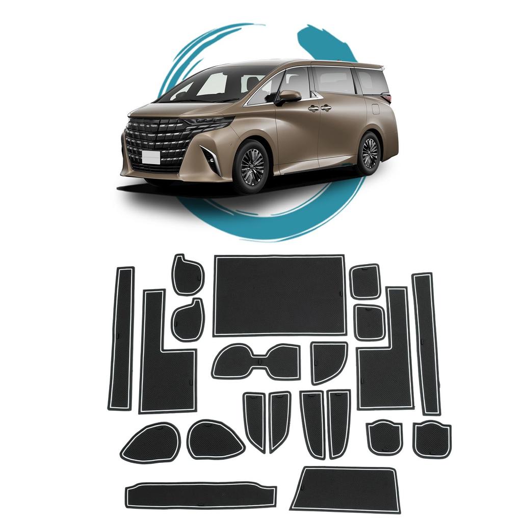 ruiya New Toyota Alphard 40 Series Vellfire 40 Series Exclusive Rubber Mat Interior Rubber Mat Door Pocket Mat Sheet Accessory Pocket Mat Scratch