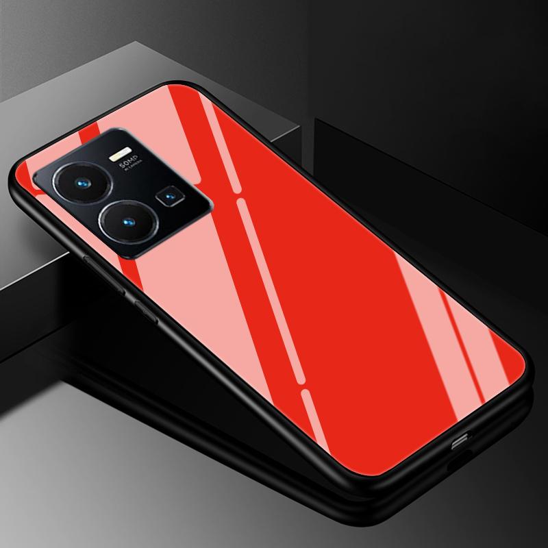 For VIVO Y35 2022 Case Cover Tempered Glass Cases for Vivo V21 5G 4G V21E Y11S Y12S Y20S V20 SE Y03 V2022 V2023 Hard Back Bumper